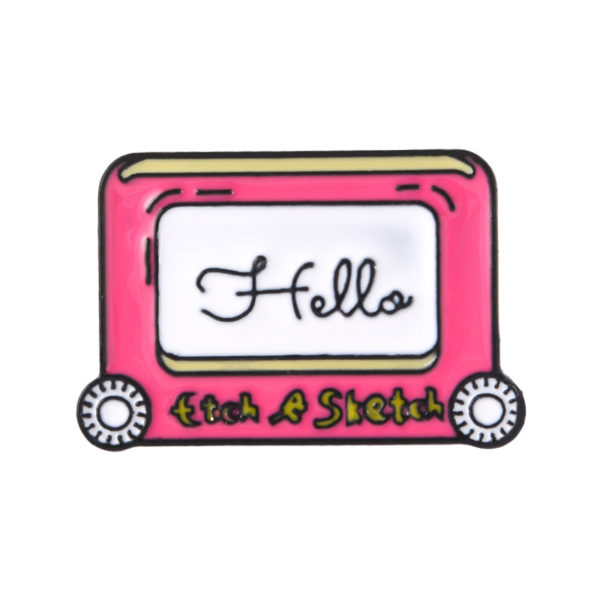 Pink drawing board alloy badge wild brooch